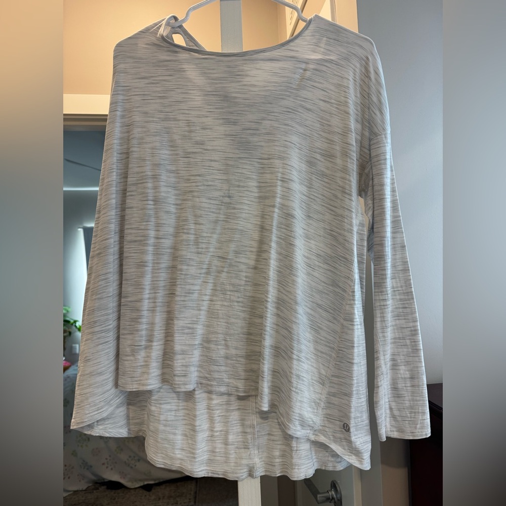 Lululemon Open Back Gray Long Sleeve Top